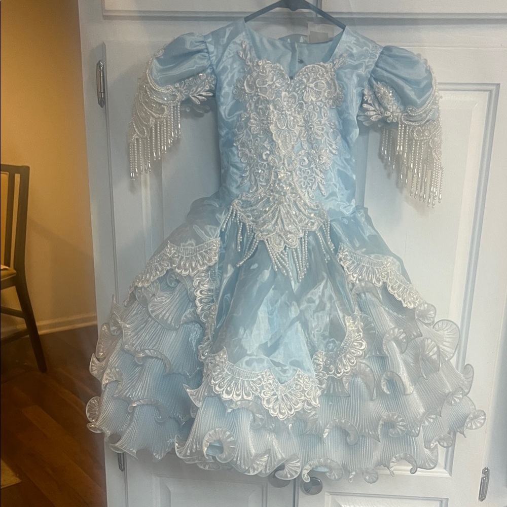Tip Top Kids Light Blue and White Formal Dress